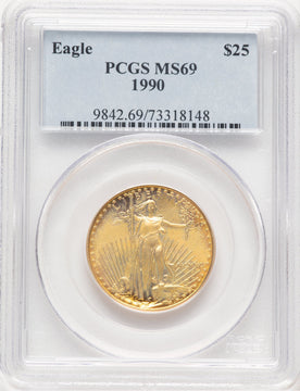 1990 Gold Eagle 1/2 oz Blue Label PCGS MS69