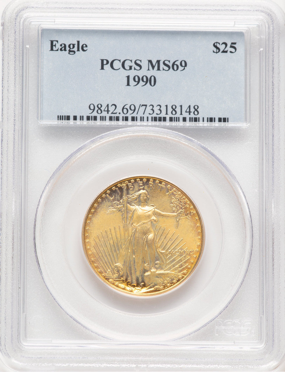 1990 Gold Eagle 1/2 oz Blue Label PCGS MS69