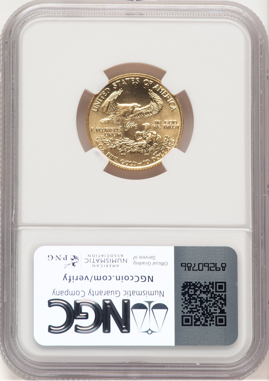 1988 Gold Eagle 1/4 oz Brown Label NGC MS69