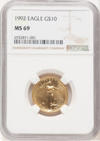 1992 Gold Eagle 1/4 oz Brown Label NGC MS69