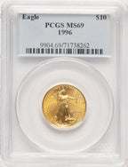 1996 Gold Eagle 1/4 oz Blue Label PCGS MS69