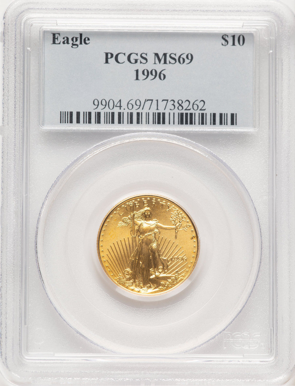1996 Gold Eagle 1/4 oz Blue Label PCGS MS69