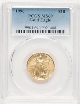 1996 Gold Eagle 1/4 oz Blue Gradient PCGS MS69