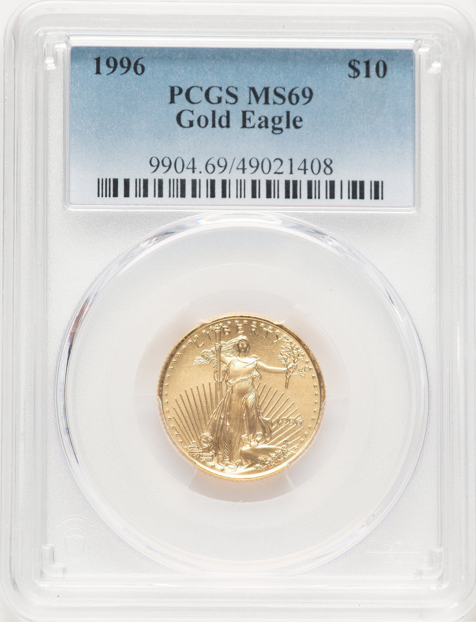 1996 Gold Eagle 1/4 oz Blue Gradient PCGS MS69