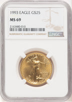 1993 Gold Eagle 1/2 oz Brown Label NGC MS69