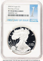 2020-W Proof Silver Eagle 1 oz FDI 1ST NGC PF70