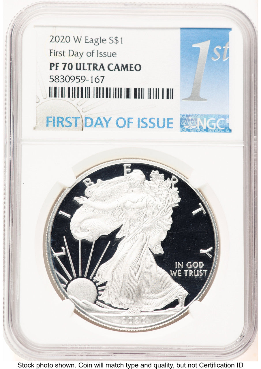 2020-W Proof Silver Eagle 1 oz FDI 1ST NGC PF70