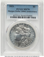 2021 Morgan Dollar Blue Gradient PCGS MS70