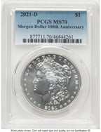2021-D Morgan Dollar Blue Gradient PCGS MS70