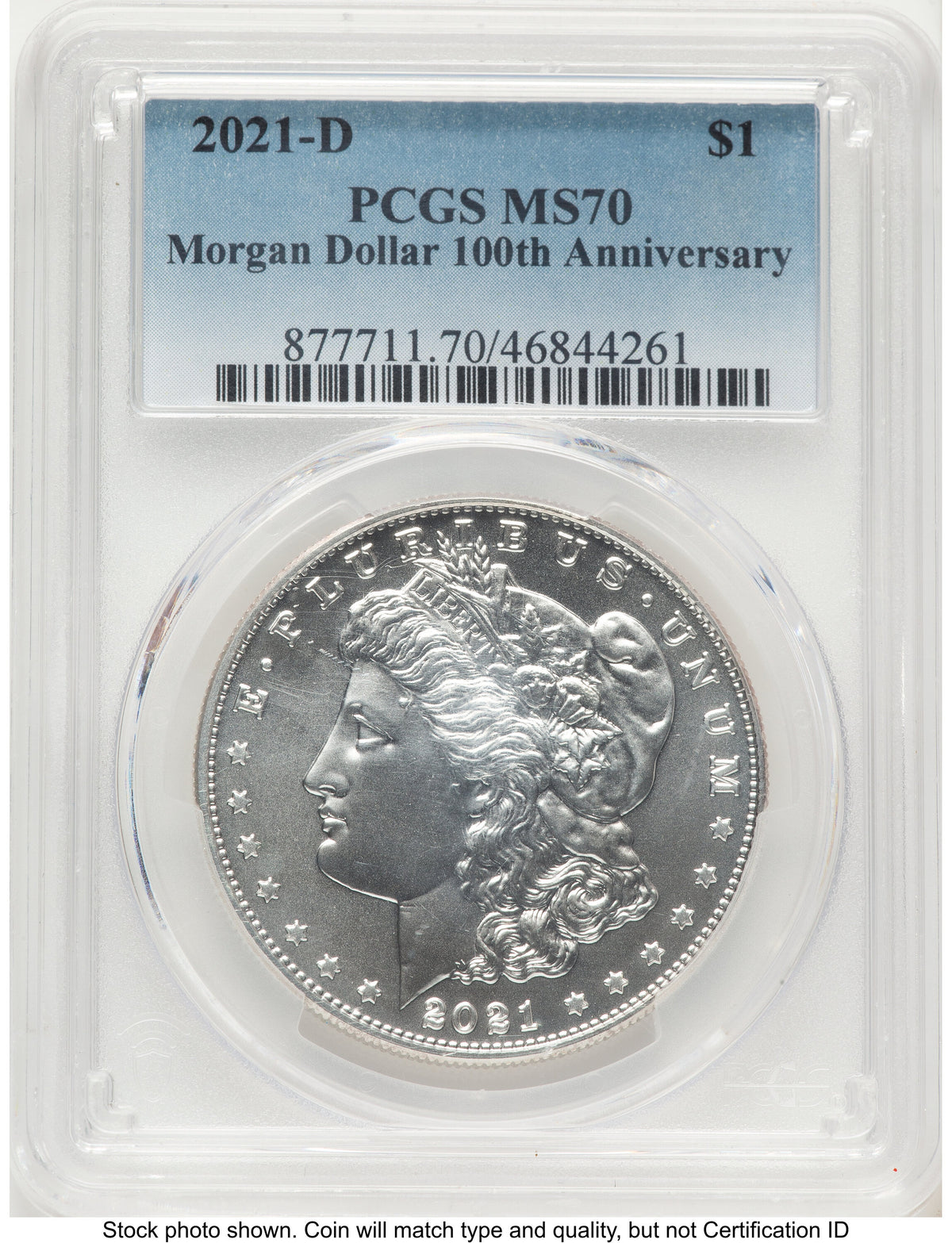 2021-D Morgan Dollar Blue Gradient PCGS MS70
