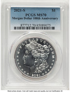 2021-S Morgan Dollar Blue Gradient PCGS MS70