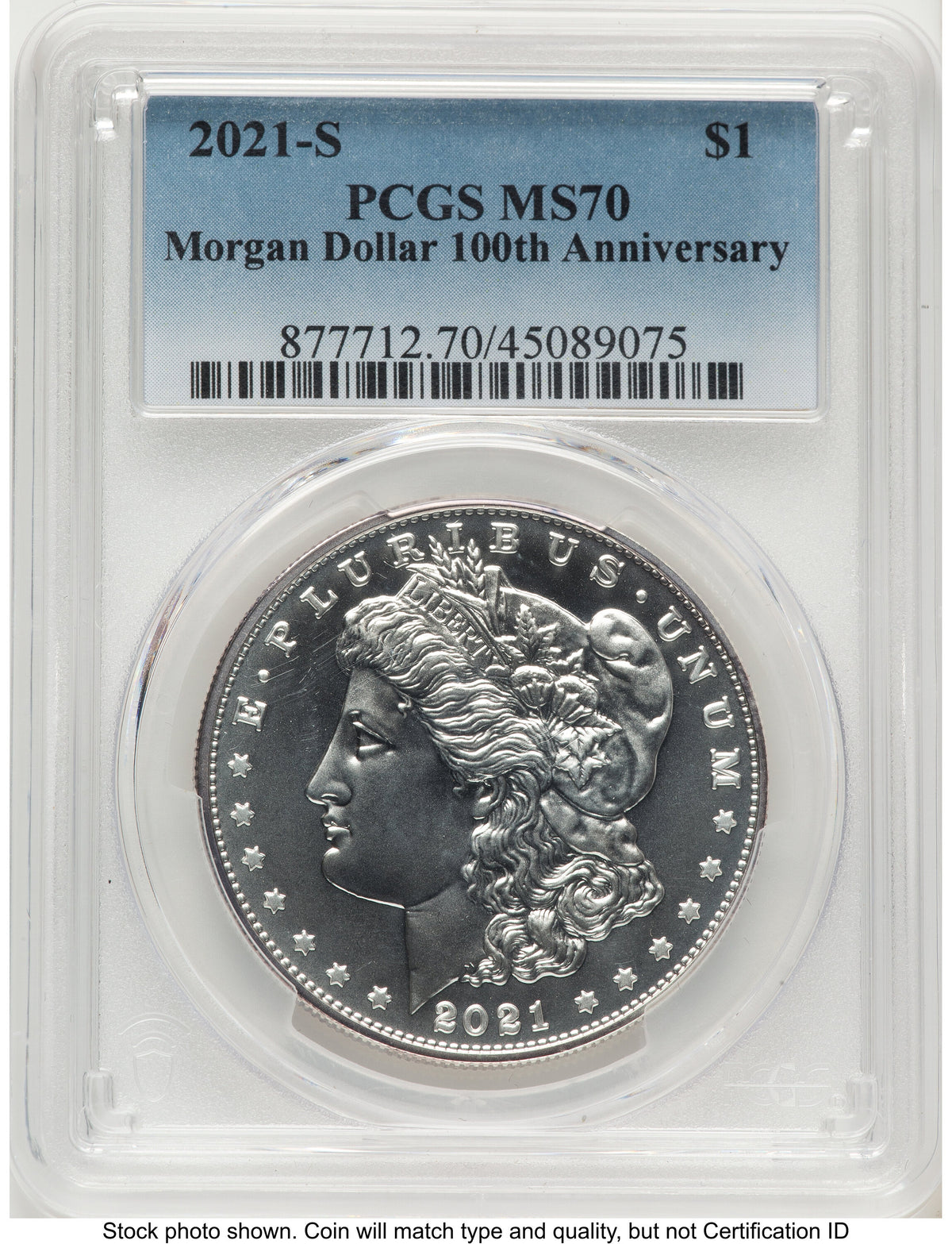 2021-S Morgan Dollar Blue Gradient PCGS MS70
