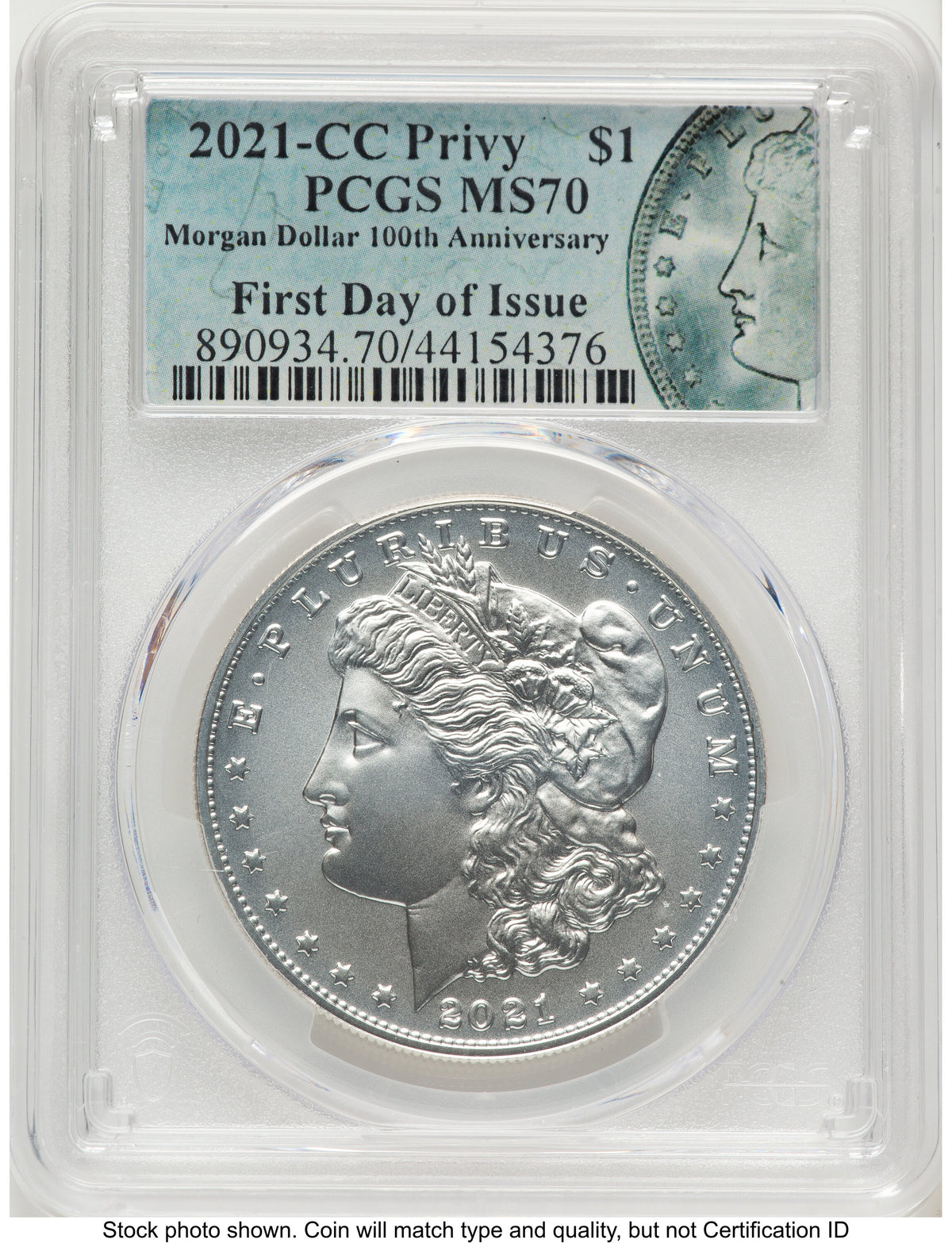 2021-CC Privy Morgan Dollar FDI Morgan Label PCGS MS70