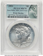 2021 Peace Dollar FS Peace Label PCGS MS70