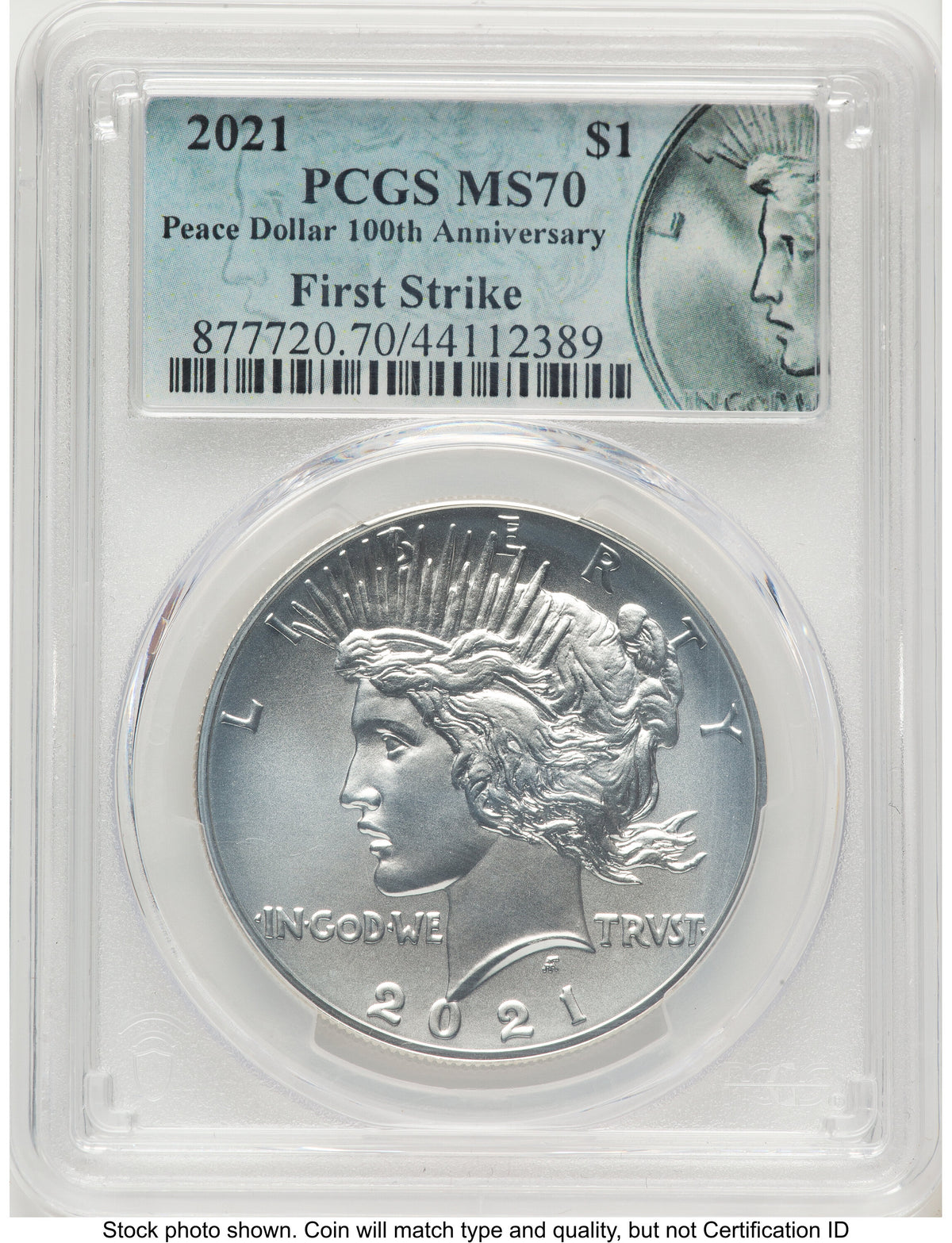 2021 Peace Dollar FS Peace Label PCGS MS70