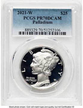 2021-W Palladium Eagle 1 oz Blue Gradient PCGS PR70