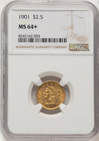 1901 $2.50 Liberty Quarter Eagle NGC MS64+