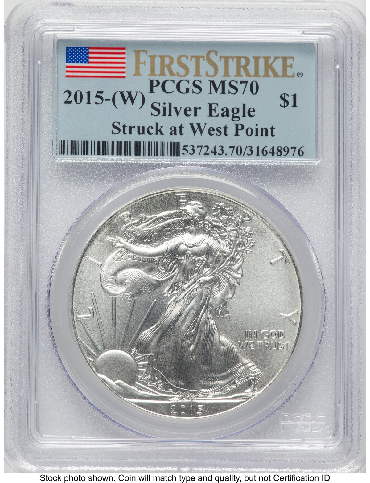 2015-(W) Silver Eagle FS Flag PCGS MS70