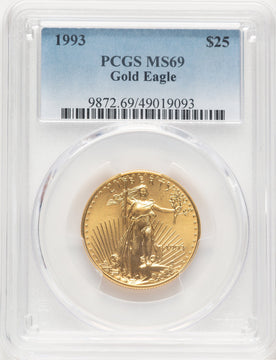 1993 Gold Eagle 1/2 oz Blue Gradient PCGS MS69
