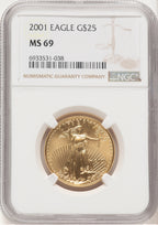 2001 Gold Eagle 1/2 oz Brown Label NGC MS69