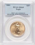 2001 Gold Eagle 1/2 oz Blue Label PCGS MS69