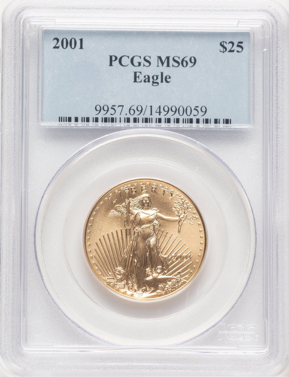 2001 Gold Eagle 1/2 oz Blue Label PCGS MS69