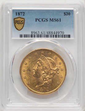 1872 $20 Liberty Double Eagle PCGS MS61 (774275001)