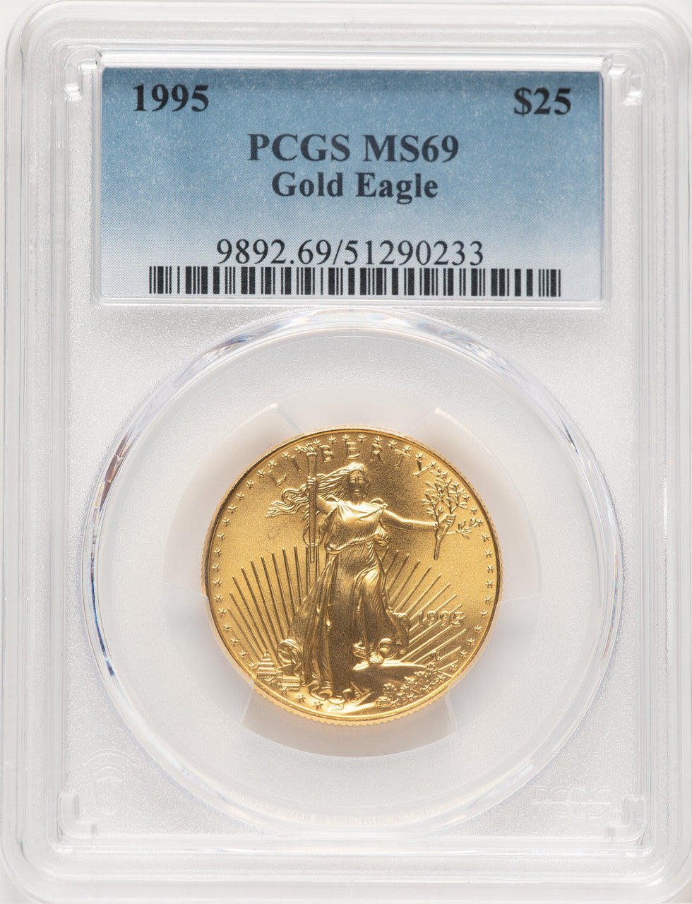 1995 Gold Eagle 1/2 oz Blue Gradient PCGS MS69