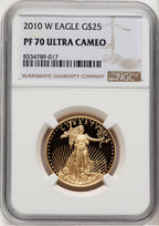 2010-W Proof Gold Eagle 1/2 oz Brown Label NGC PF70