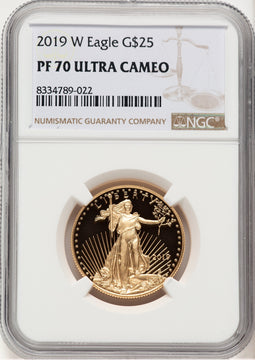 2019-W Proof Gold Eagle 1/2 oz Brown Label NGC PF70