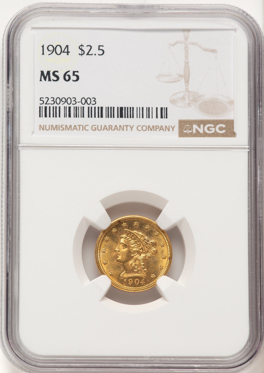 1904 $2.50 Liberty Quarter Eagle NGC MS65 (774414065)