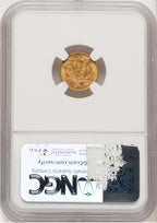 1873 G$1 OPEN 3 Gold Dollar NGC MS63
