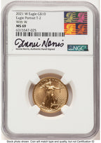 2021-W TY2 Gold Eagle 1/4 oz Unfinished Proof Dies Jennie Reagan Bust Art NGC PF69 Norris