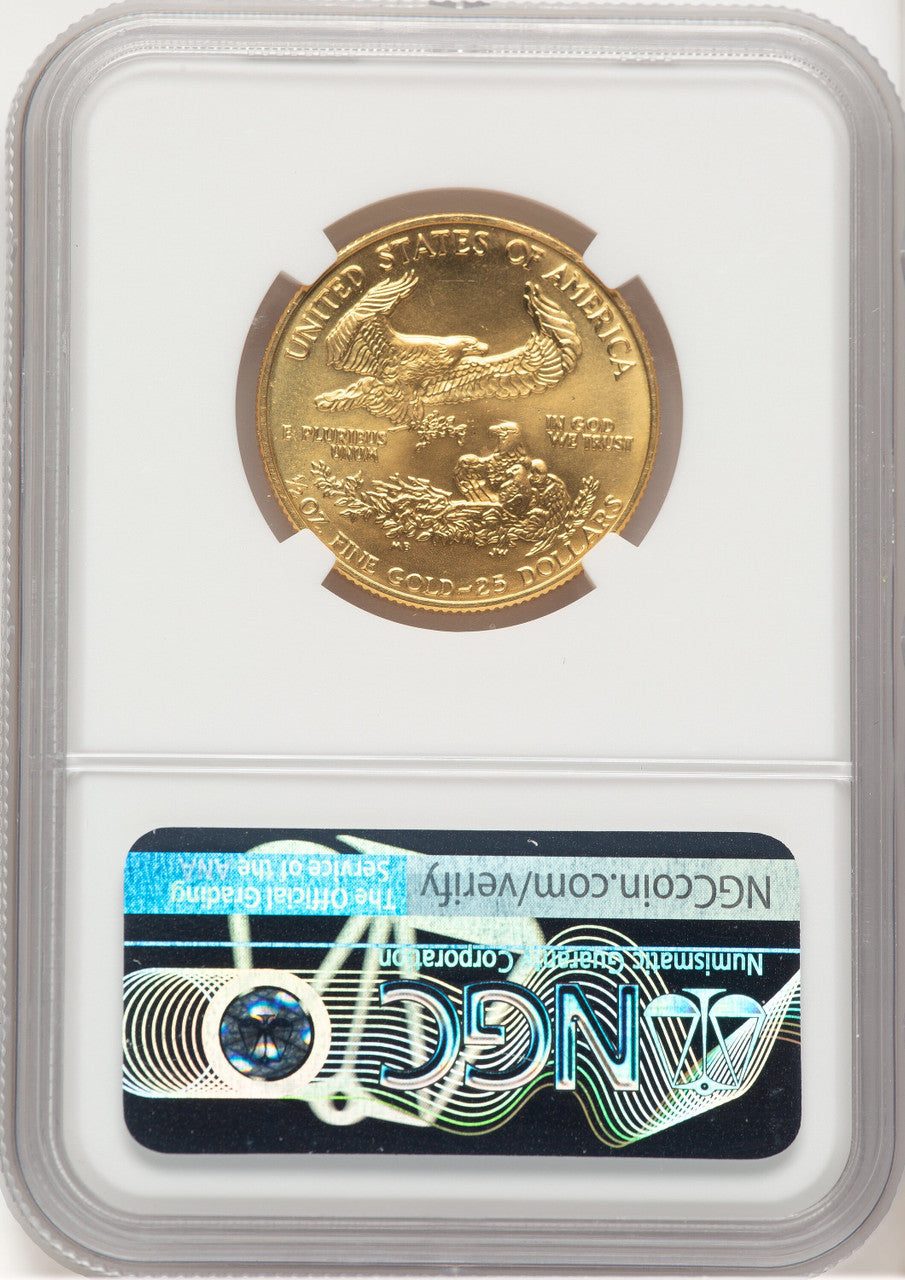 1990 Gold Eagle 1/2 oz Brown Label NGC MS69