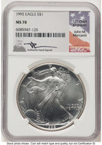 1992 Silver Eagle John NGC MS70 Mercanti