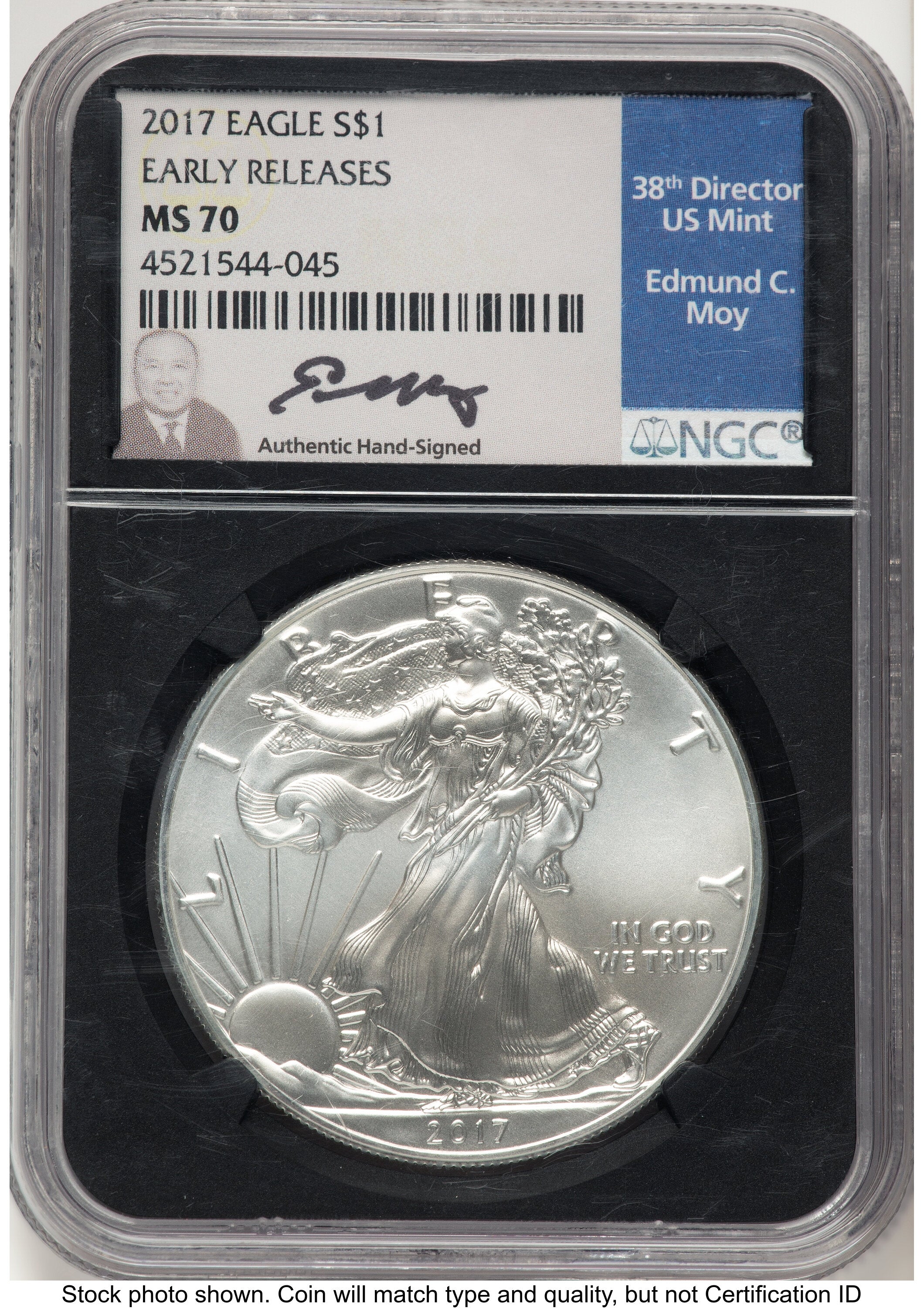 2017 Silver Eagle ER NGC MS70 Ed Moy