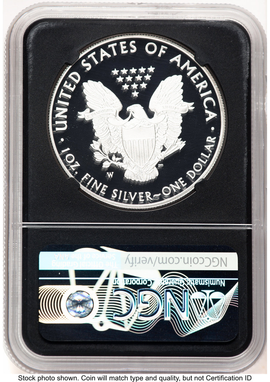 2020-W Proof Silver Eagle 1 oz John NGC PF70 Mercanti