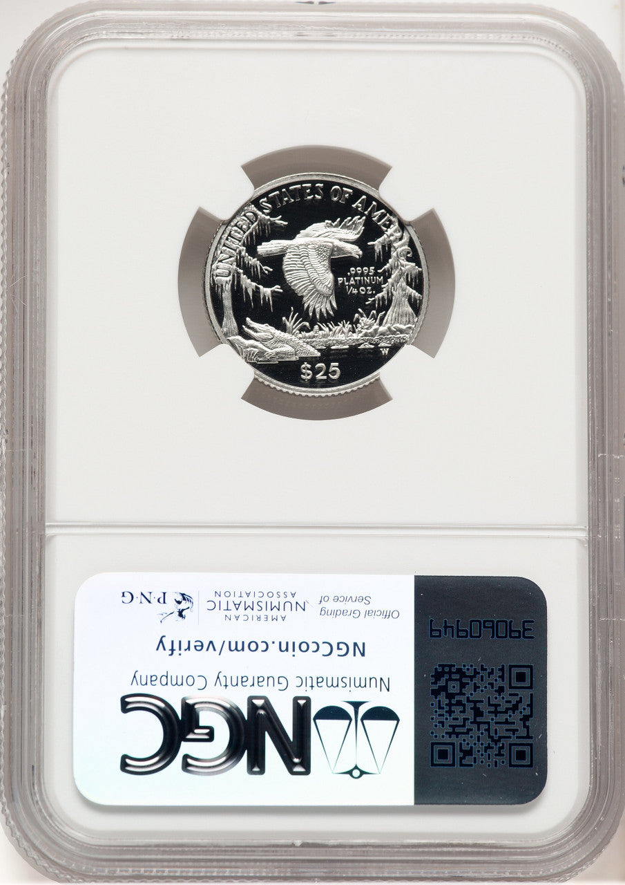 1999-W Proof Platinum Eagle 1/4 oz Brown Label NGC PF70