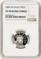 2005-W Proof Platinum Eagle 1/4 oz Brown Label NGC PF70