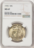 1935 50C Walking Liberty Half Dollar NGC MS67