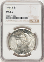1924-S Peace Dollar NGC MS65 (774721028)
