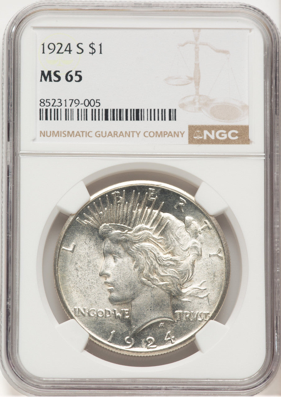 1924-S Peace Dollar NGC MS65 (774721028)