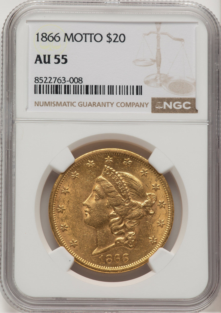 1866 $20 Liberty Double Eagle NGC AU55 (774742056)