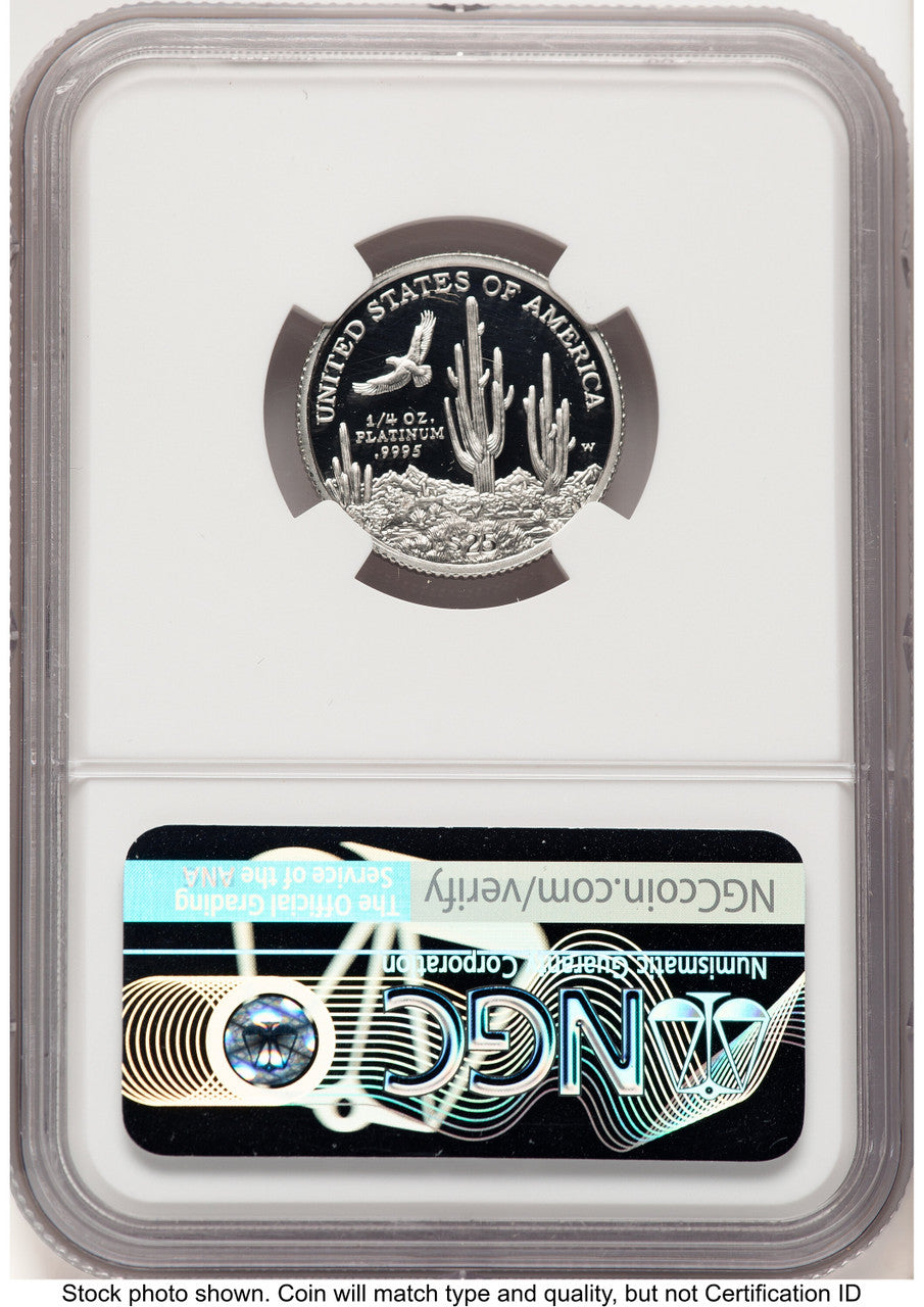 2001-W Proof Platinum Eagle 1/4 oz Don Everhart NGC PF70