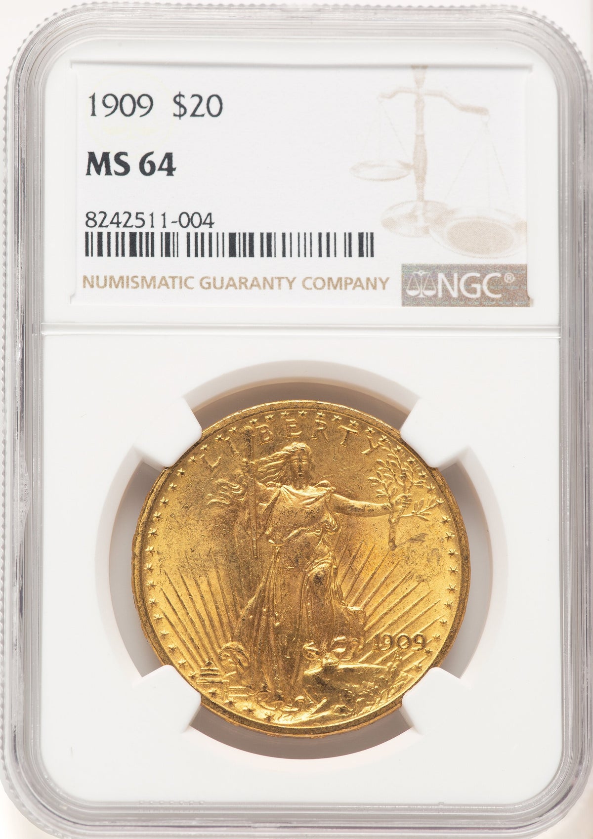 1909 $20 Saint-Gaudens Double Eagle NGC MS64