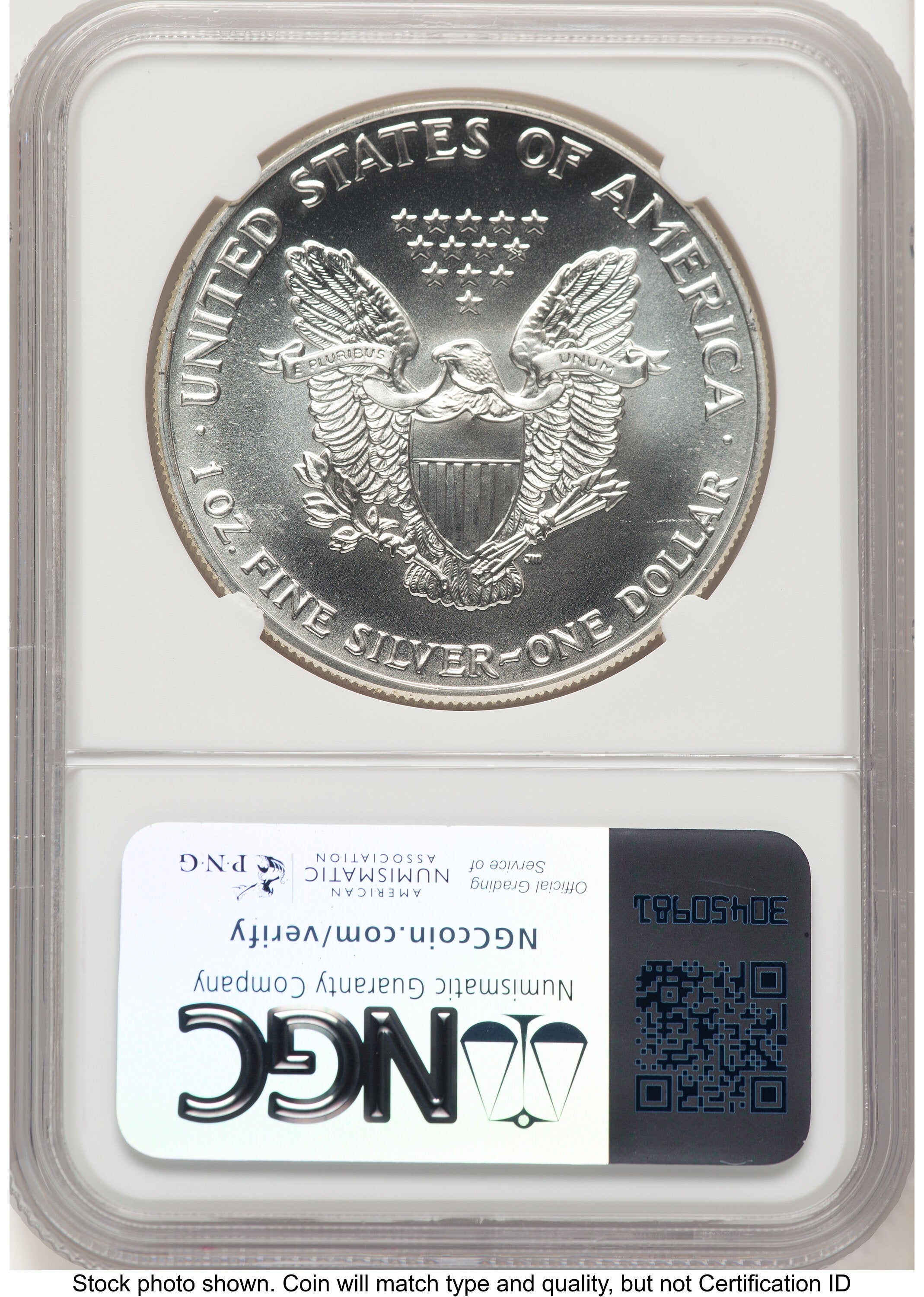 1992 Silver Eagle Brown Label NGC MS70