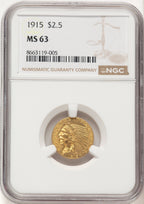1915 $2.50 Indian Quarter Eagle NGC MS63 (774812001)