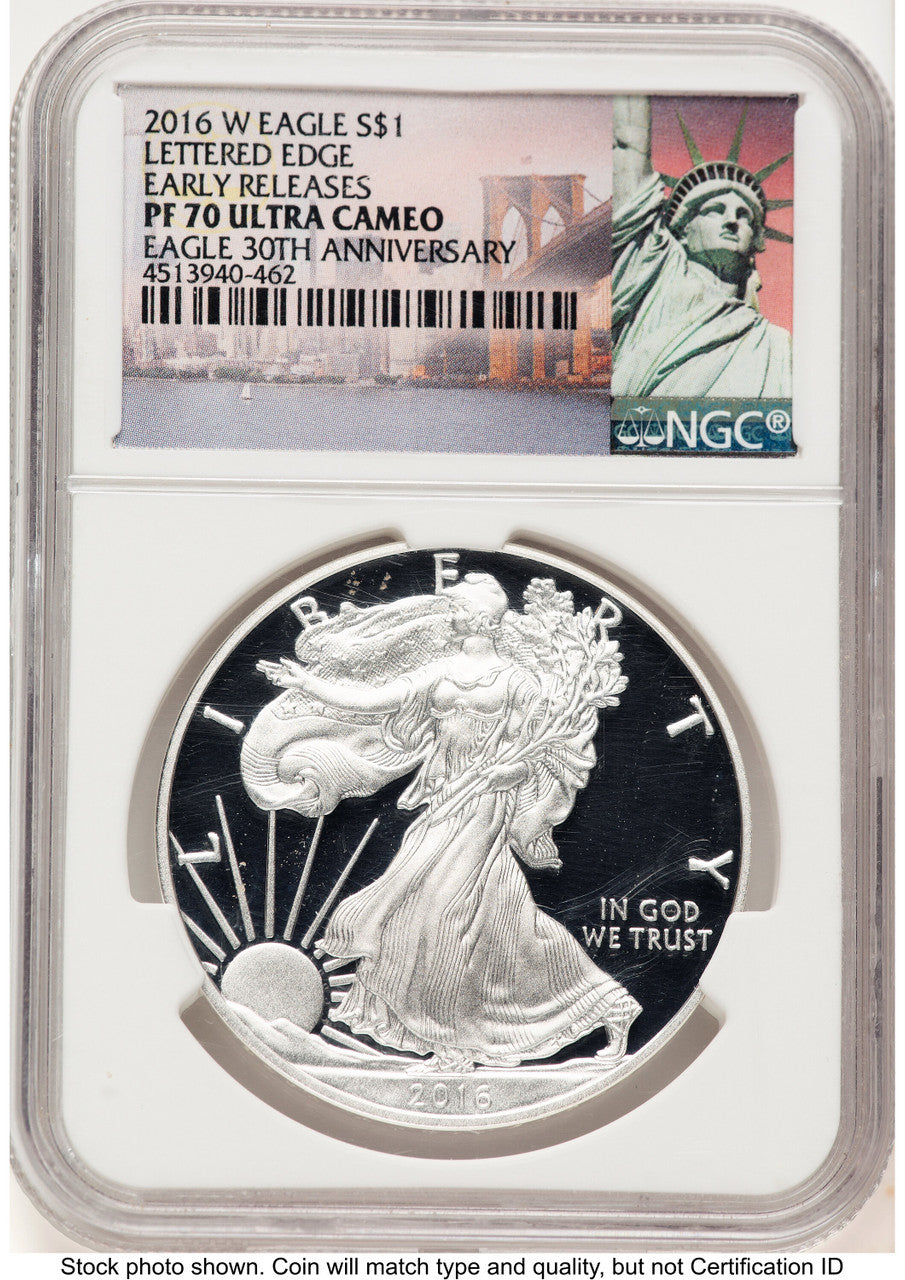 2016-W Proof Silver Eagle 1 oz ER Statue of Liberty Label NGC PF70