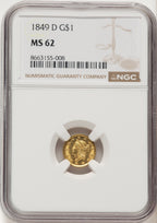 1849-D G$1 Gold Dollar NGC MS62 (774883014)