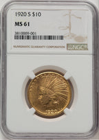 1920-S $10 Indian Eagle NGC MS61